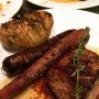 Tonight I served up wild boar steak, black carrot and a potato covered in red onion/fig/thyme/wine gravy: