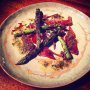 Had some food as well: asparagus from the Josper oven with pata negra and anchovies 🌿🔪