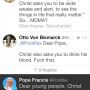 Paus @Pontifex krijgt grappige reply’s. 