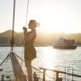 My little photographing girl in #ibiza's sunset..