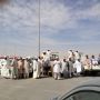 Spectators from today. Never saw a bunch of girls on bikes before boys?! #TourOfQatar #Camelracetrack