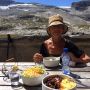 Weer polenta, lunch in de hut