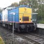 De robottrein is inmiddels bij het station in Borne.