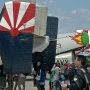 【厚木基地日米親善春まつり2016】特徴的な翼を持つ機体が並ぶとこれは絵になりますな 