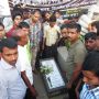 They placed the tombstone in front of the gate of #RanaPlaza