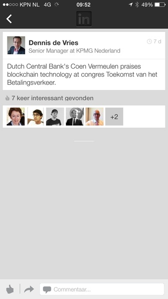 DNB is positief over #blockchain technology #bitcoincongres kijk live mee http://bitcoincongres.nl