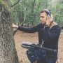 Draaien vandaag voor Microsoft in de Edense bossen. Jasper is onze boom-operator.