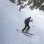 Skiing a nice gully with Seppy the guide and @tessas! #powderpreneurs