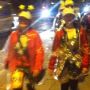 Megan & her friend Molly pushing for the finish on Chelsea bridge 