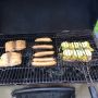 I don't give a f#€k! It's pouring rain, but this had to happen. Hawaiian BBQ Wahoo, Seafood Sausage & Croatian Shrimp