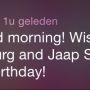 Kijk, @JaapStalenburg en @JaapStalenburg zijn jarig vandaag! Gefeliciteerd man! 